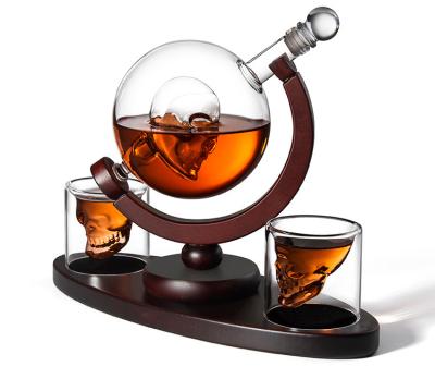 China Etched Stocked World Decanter Whiskey Globe Wine Sage Whiskey Gift Set Whiskey Stones BAR HOME DECOR for sale