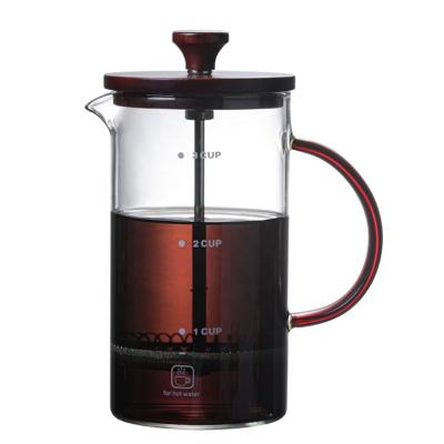 China WITH LID 2 Cup 3 Cup Heat Proof Borosilicate Coffee Press Glass French Coffee Set for sale