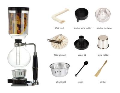 China Viable Dutch Belgian Siphon Vacuum Glass Coffee Maker 350ml/500ml Coffee Maker for sale