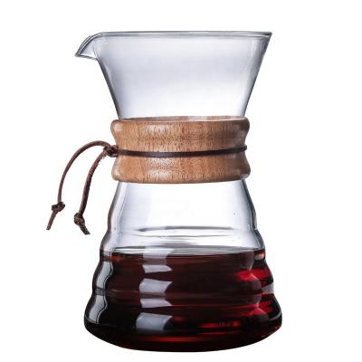 China Viable Detachable Wooden V Handle 60 Coffee Maker Set Manual Coffee Carafe Server Pot for sale