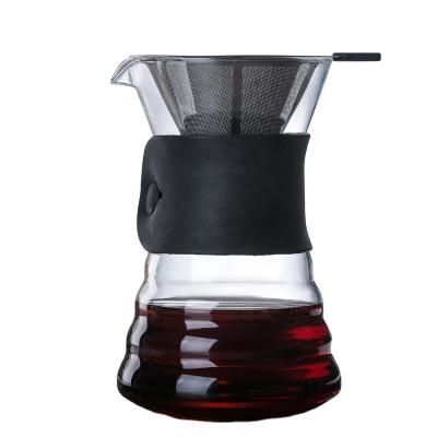 China Sustainable Borosilicate Glass Coffee Server Pour Over Coffee Pot V 60 Carafe for sale