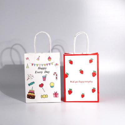 China Recyclable Customized Boutique Sacs Papier Goody Packaging Recyclable Grocery Kraft Paper Gift Bag for sale