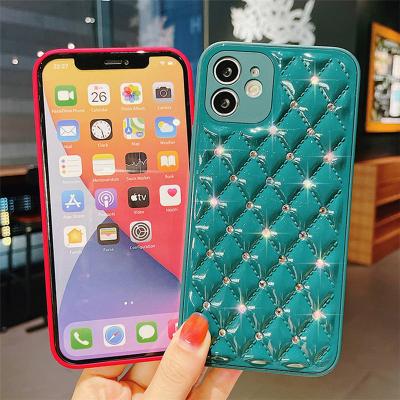 China Luxury Shockproof Diamond 6D Bling Bling Glitter Phone Case For Iphone 13 Series Girrly Soft Phone Case for sale