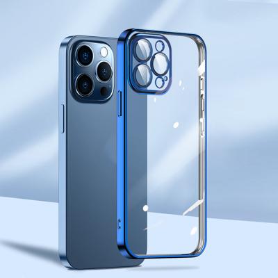 China Camera Shockproof Protective Plated Phone Case For Iphone 13 pro Max Soft Tpu Plating Bumper 12 11 Back Cover for sale