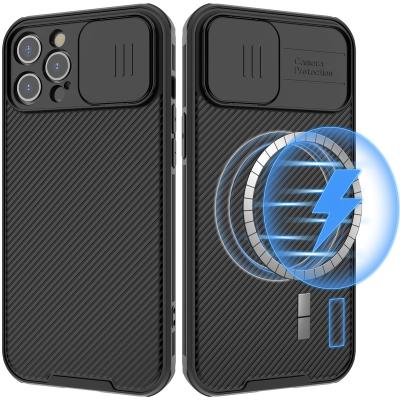 China Original Shockproof Mobile Phone Case Cover For Iphone 12 Pro Max Slide Camera Lens Tpu Magnetic Cell Phone Case for sale