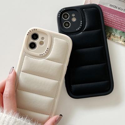 China Factory Wholesale Price Logo Pattern The Puffer Phone Shockproof Custom Cases For Iphone 12 13 11 Series PU Leather Phone Covers for sale