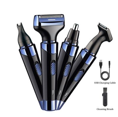 China Painless Waterproof Hair Clippers 4 In 1 Nose Hair Beard Lettering Ear Trimmer For Men for sale