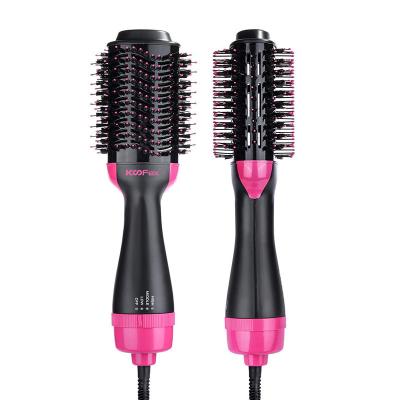 China 220V Hair Dryer Brush Round Blow Dryer 3 In 1 Straightening Hot Air Brush Anti Scald for sale