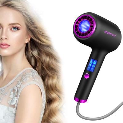 China 1300W Negative Ions Household Hair Dryer LCD Display Frizz Proof for sale