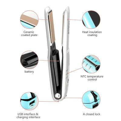 China rizos antis ligeros de 4000mAh USB Mini Battery Powered Hair Straightener en venta