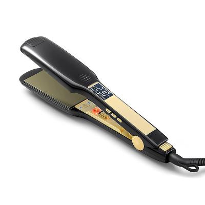 China Multiscene Wide Flat Iron Hair Straightener Titanium Digital LCD Display 110-220V for sale