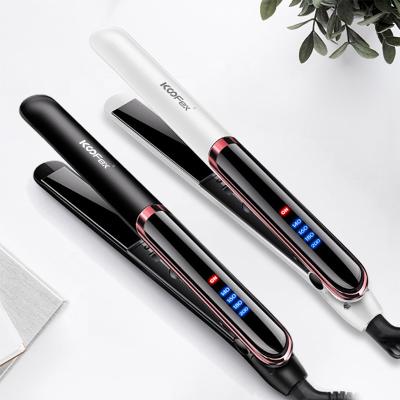 China Ceramic Coated Plates Flat Iron Hair Straightener Electric Adjustable Temperature for sale