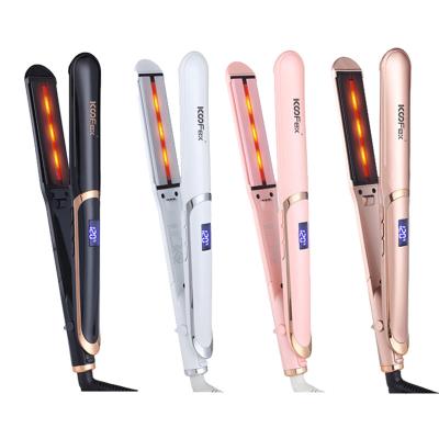 China Ceramic Tourmaline Infrared Hair Straightener Multipurpose LCD Display for sale