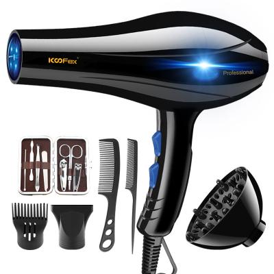 China Frizz Free Electric AC Motor Hair Dryer , 2000W Ionic Blow Dryer With Diffuser for sale