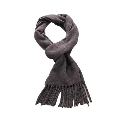 China KENSHELLEY Medium Hot Sale Thicken Custom Knitted Luxury Classic Warm Scarf Tassel Shawl Winter Women And Men Cashmere Scarf for sale