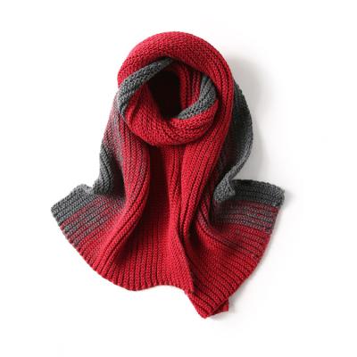 China Winter Knitting Scarf Style Two Tone Gradient Print 100% Soft Korean Multicolor American European Shawl Fashion Soft Acrylic Winter Knitting Scarf for sale