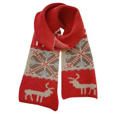 China KENSHELLEY 2021 Soft Touch Feeling KENSHELLEY 2021 Christmas Winter Scarf Long Warm Classic Woolen Knitted Scarf Christmas Deer Jacquard Scarf Long for sale