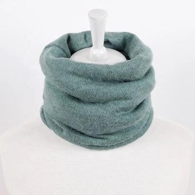 China Woman Fashion Accessaries Color Snood Winter Simple Pure Acrylic Warm Luxury Woolen Knitted Snood Scarf for sale