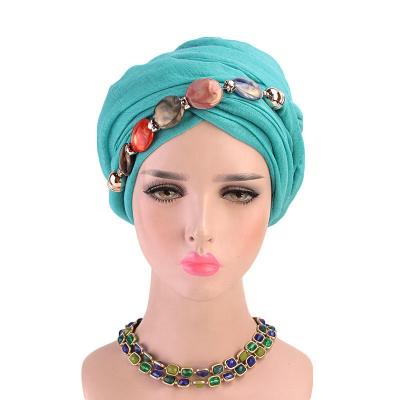 China KENSHELLEY Daily Life New Arrival Designer Diamond Ornament Necklace Scarf Bali Muslim Jewelry Headwear for sale