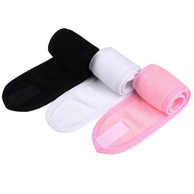 China 2020 Newest Fitness Hair Headband Gym Makeup Beauty Accessories Soft Terry Cloth Headband Candy Color Adjustable Thick SPA Yoga Headband for sale