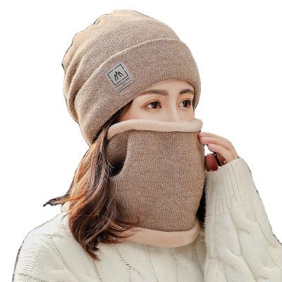 China Hat Scarf Costume Knitteed Medium Adults Hat Scarf Set Knit Beanie Hats For Women Circle Scarf Skiing Set For Outdoor Indoor Sports for sale