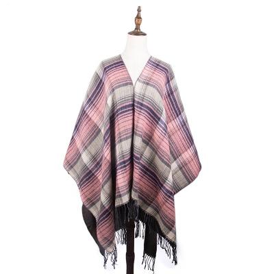 China European American Style Fashion Tassel Poncho Shawl For Winter Classical High Quality European Color American Morandi Winter for sale