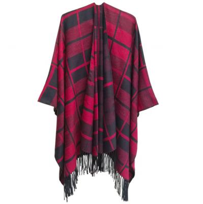 China 2022 New Winter European American Three-dimensional Women's Poncho Hot Style Shawl For Embroidery Color Cashmere for sale