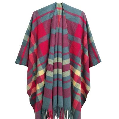 China Wholesale Women's Wide Poncho Warm Wrap Shawl European American Cashmere Women's Best Winter Gifts Shawl for sale