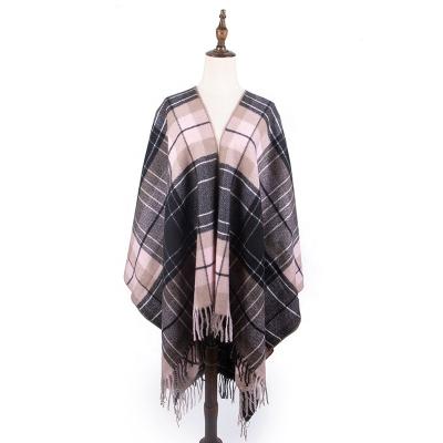 China Wholesale Winter American European Low Cost Fashion Design Women Warm Cashmere Poncho Free Sample for sale