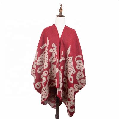 China European American RTS High Quality Versatile Winter Poncho Printing Hot Style European American Shawl for sale