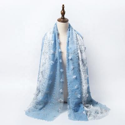 China Chiffon Bubble Lighter Scarves Logo Wrap Women Must-Have Scarves Custom Made With Gifts Box Free Sample for sale