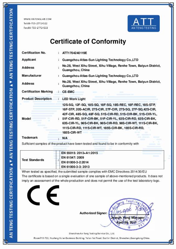 CE - Guangzhou Atlas-Sunlighting Technology Co., Ltd.