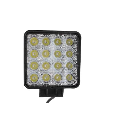 China Factory Die Cast Aluminum Housing Supplier 4 Inch Led Squares Led Work Light Bar 48W Auto Parts Accessories Truck ATV Light With E-Mark for sale