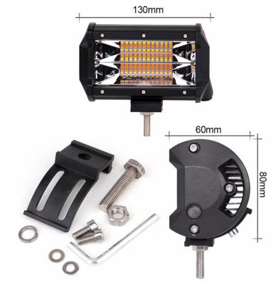 China Factory Supply Die Cast Aluminum Housing 12V 24V Dual Row Dual Color Auto Amber White UTV Lighting Led Flashing Light Bar for sale