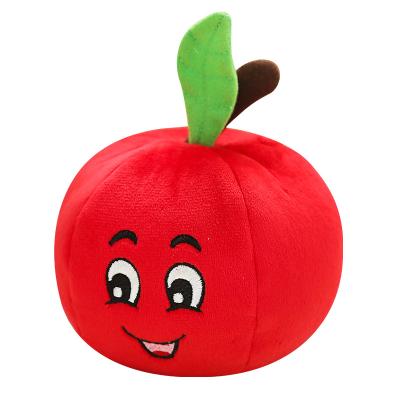 China Sustainable Plush Apple Dog Chew Toys Interactive Bite Training Pet Puppy Squeaky Toy for sale