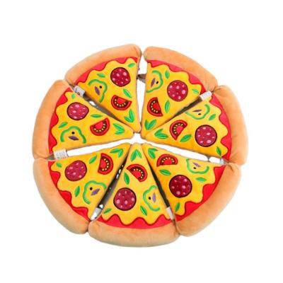 China Viable Squeaky Pie Squeaky Cheese Pizza Food Custom Dog Toy Plush For Pet for sale