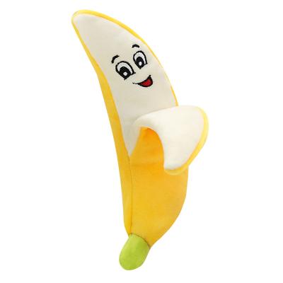 China Sustainable Fruit Chew Plush Banana Dog Squeaky Toy for sale