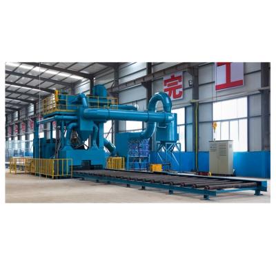 China Factory Q68 Steel Plate Roller Conveyor Shot Blasting Machine For Exterior Cleaning for sale