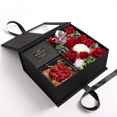 China Fashional Customized Creative Cardboard Handmade Soap Flower Rose Boxes Valentine's Day Gift for sale