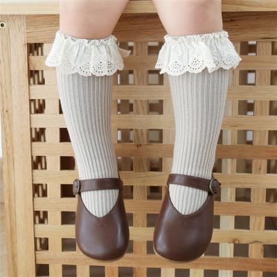 China Anti-slip lace spring and autumn toddler infant stockings bump knee high baby socks baby socks for sale