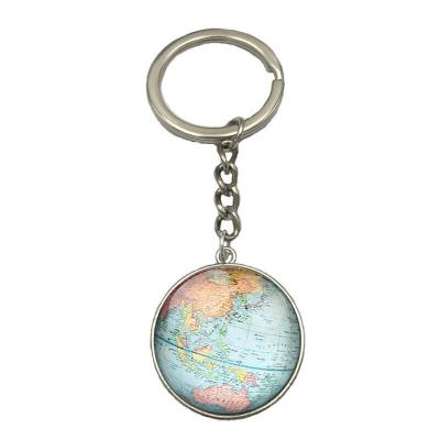 China Nice Creative Globe Glass Cabochon Universe Earth Key Ring Key Chain Pendant Key AG055 for sale