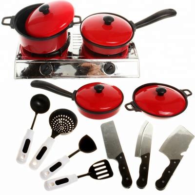 China Plastic Kitchen Pretend Play House Toy Pots And Pans Educational Kitchen Cookware Toy For Kids for sale