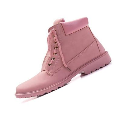 China CUSHIONING OEM women ankle boots detachable zipper tongue dropshipping lace up anti slip color snow women martin boots sheer women shoes for sale