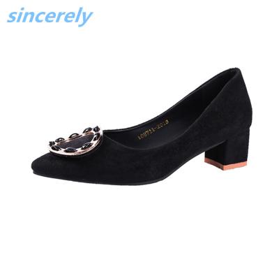 China Pumps Wholesale Thick Heel Office Women Fashion OEM Daily Stylish Shoes for sale