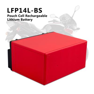 China CE Customized Good Size Electric Vehicle Starter LFP14L-BS Pocket Cell Rechargeable Lithium Battery For Motorcycles 12.8v 8ah for sale