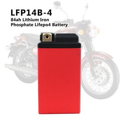 China LFP14B-4 12V electric vehicles bms protection motorcycle 84ah lithium iron phosphate lifepo4 battery CCA450 for sale