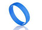 China 202*12*2MM logo low relief embossed blue custom rubber silicone bracelets for sale