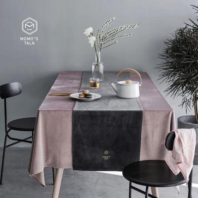 China Classic / Postmodern New Factory Customized Letter Printed Velvet Bronzing Tablecloth Factory Direct Sales Can Be Customized for sale