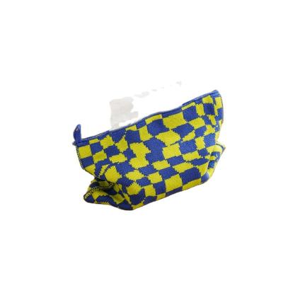 China CLASSIC high quality cotton knitted fabric bag with customizable logo batch fabric bag checkerboard for sale