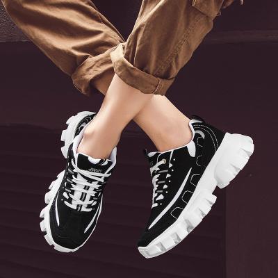 China CUSHIONING Comfortable Handmade Men's Crescent Chunky Shoes Black White Fashion Sneakers Ankle Platform Leisure Shoes Size 39-46 for sale